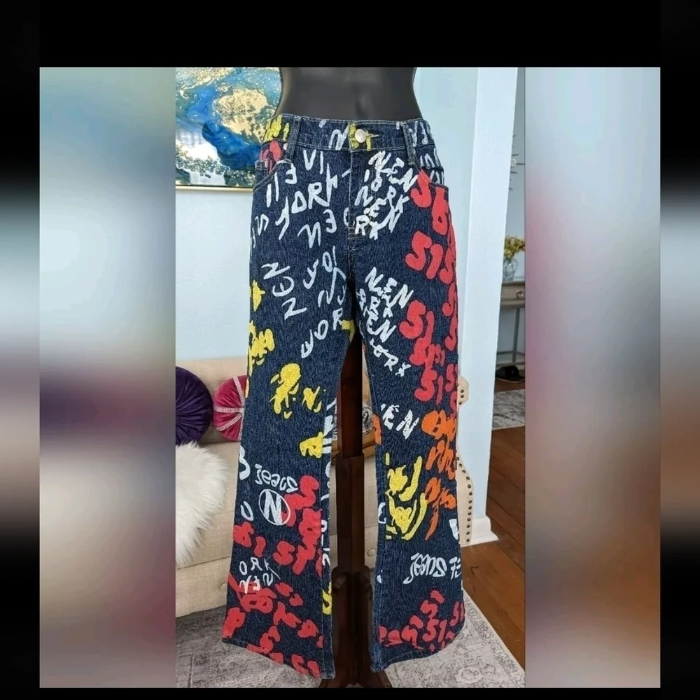 Nesso Jeans Flare graffiti Jeans Size 9